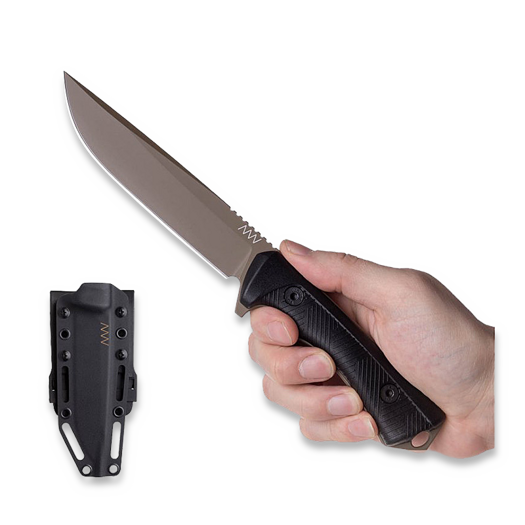 Nóż ANV Knives P300 - Sleipner Cerakote Coyote - GRNPU, czarny