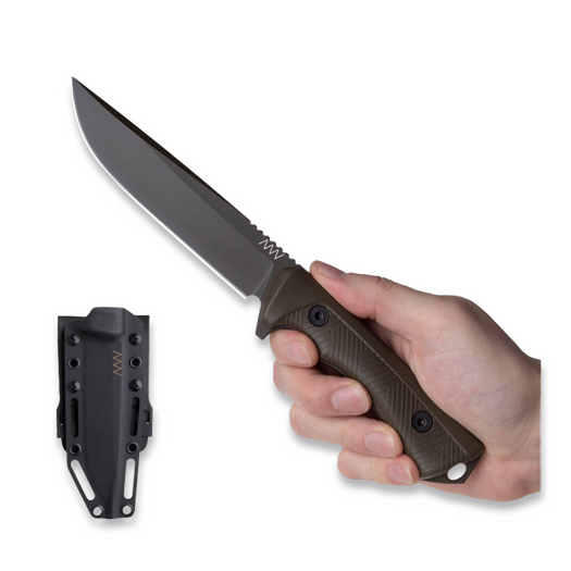Nóż ANV Knives P300 - Sleipner Cerakote Olive - GRNPU, oliwkowa