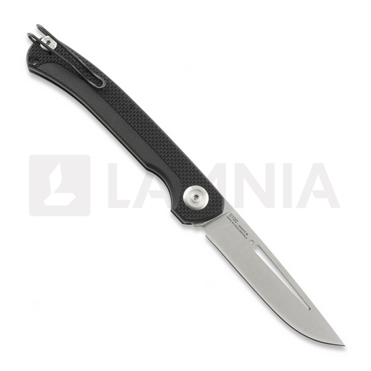 ANV Knives S100 - Stonewash - G10 kääntöveitsi, musta