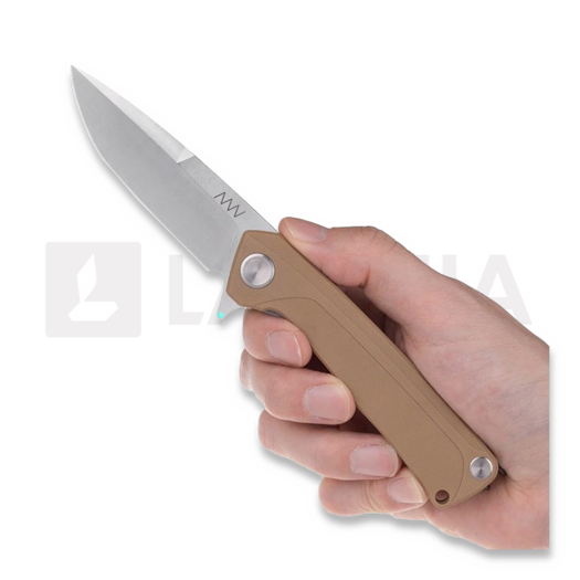 ANV Knives Z100 BB - Sleipner Stonewash - G10 折り畳みナイフ, coyote
