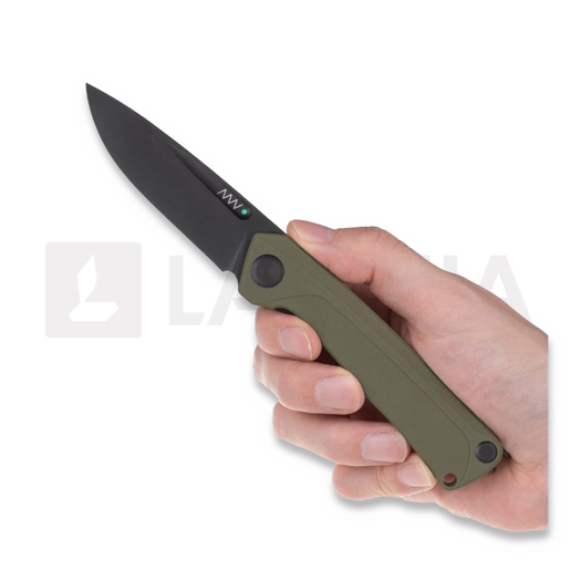 ANV Knives Z200 BB - Sleipner DLC - G10 foldekniv, olivengrønn