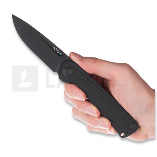 Складной нож ANV Knives Z200 DLC Black Plain Edge G10, чёрный