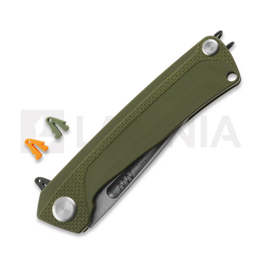 ANV Knives Z200 Plus - Sleipner Stonewash - G10 sulankstomas peilis, žalia
