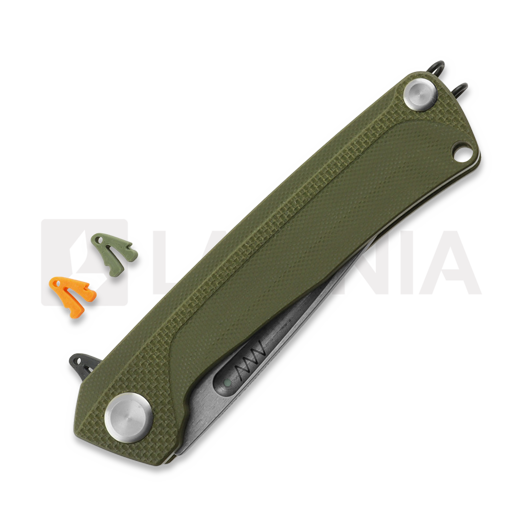 ANV Knives Z200 Plus - Sleipner Stonewash - G10 kääntöveitsi, oliivinvihreä