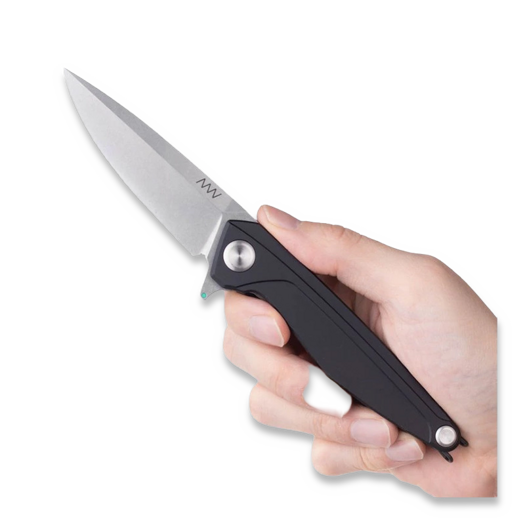 ANV Knives Z300 BB - Sleipner Stonewash - Dural 折り畳みナイフ, 黒