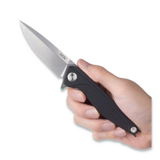 Coltello pieghevole ANV Knives Z300 BB - Sleipner Stonewash - G10, nero