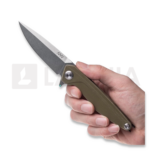 Navaja ANV Knives Z300 BB - Sleipner Stonewash - G10, verde olivo