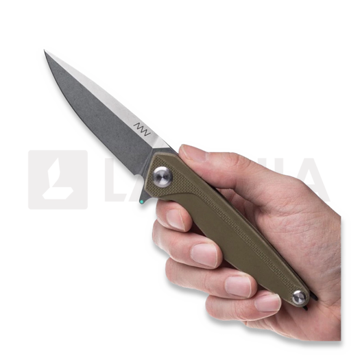 Skladací nôž ANV Knives Z300 BB - Sleipner Stonewash - G10, zelená