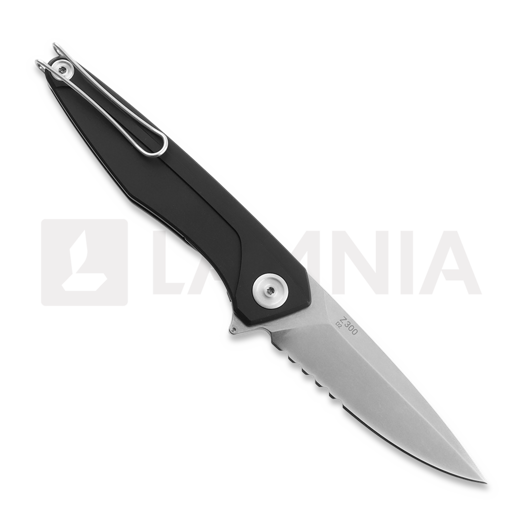 Couteau pliant ANV Knives Z300 - D2 Stonewash - Dural, noir