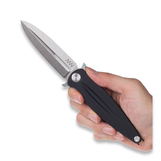 Coltello pieghevole ANV Knives Z400 BB - Sandvik Stonewash - Dural, nero