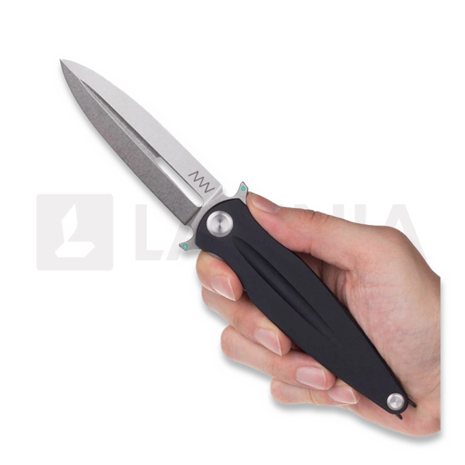 มีดพับ ANV Knives Z400 BB - Sleipner Stonewash - Dural, ดำ