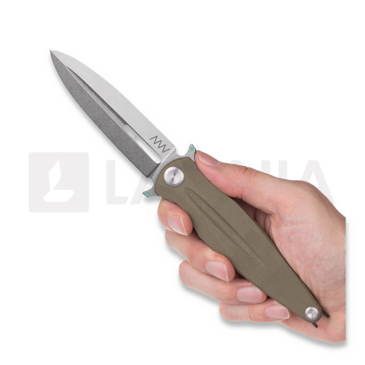 ANV Knives Z400 BB - Sleipner Stonewash - G10 折り畳みナイフ, 緑