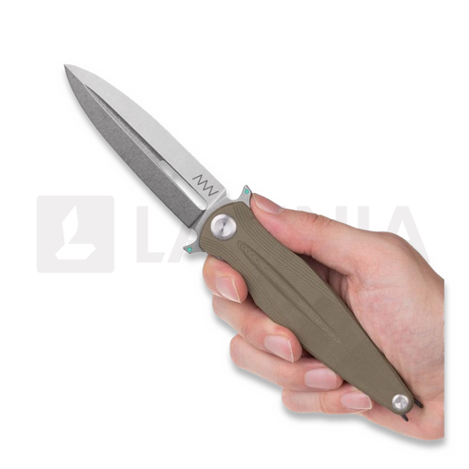 ANV Knives Z400 BB - Sleipner Stonewash - G10 折り畳みナイフ, 緑