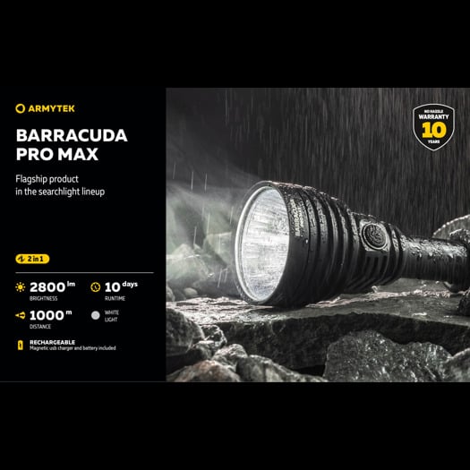 Armytek Barracuda Pro Max Magnet USB PCB White