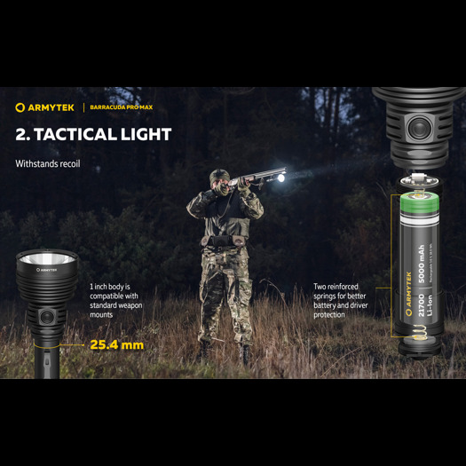 Armytek Barracuda Pro Max Magnet USB PCB White