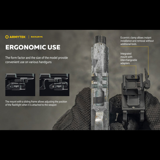 Armytek Buckler M1 White פנס כיס טקטי