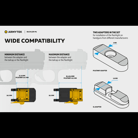 Armytek Buckler M1 White פנס כיס טקטי