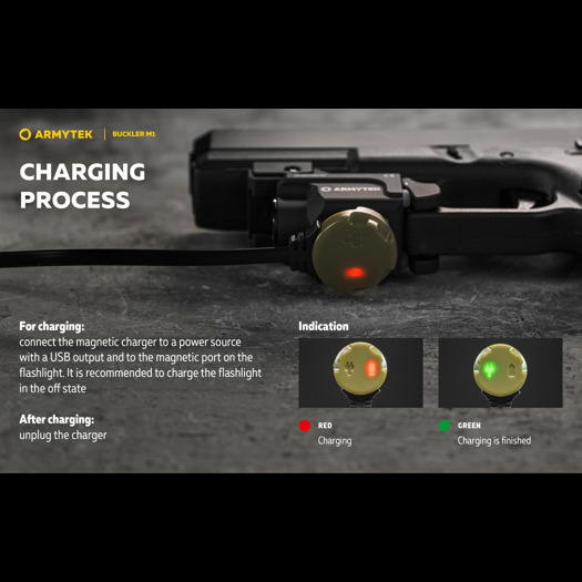 Armytek Buckler M1 White פנס כיס טקטי