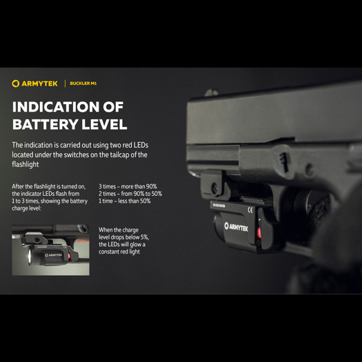 Armytek Buckler M1 White פנס כיס טקטי