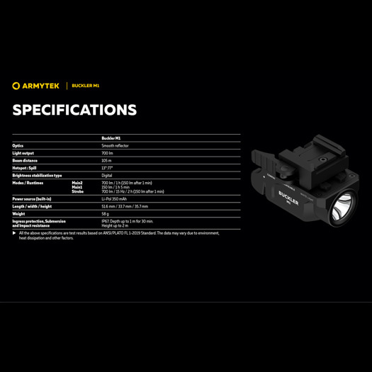 Armytek Buckler M1 White פנס כיס טקטי