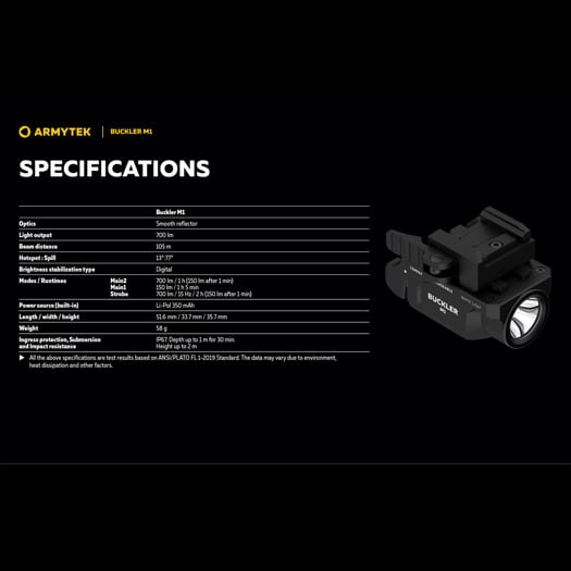 Armytek Buckler M1 White tactical flashlight