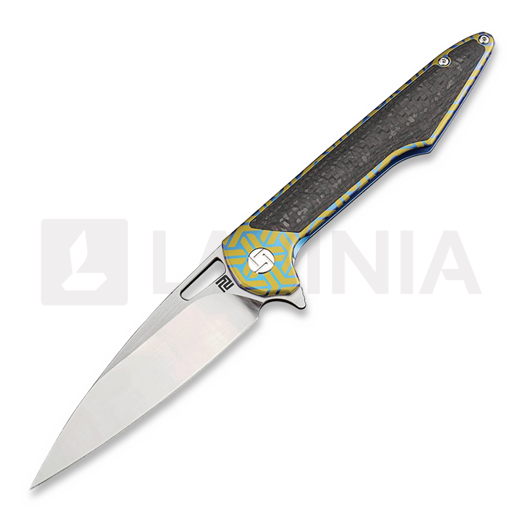 Artisan Cutlery Archaeo Framelock kääntöveitsi, Gold/Blue