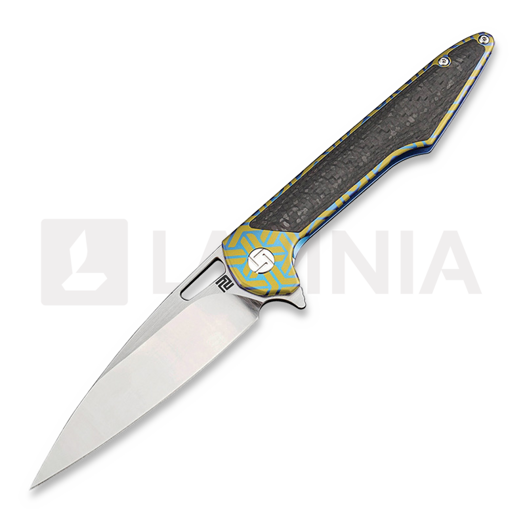 Saliekams nazis Artisan Cutlery Archaeo Framelock, Gold/Blue