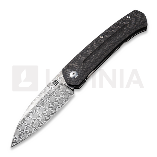 Saliekams nazis Artisan Cutlery Centauri Framelock Carbon Fiber, Damascus