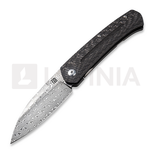 Navalha Artisan Cutlery Centauri Framelock Carbon Fiber, Damascus