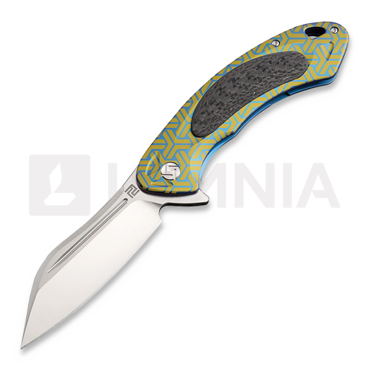 Coltello pieghevole Artisan Cutlery Eterno Framelock CPM S35VN, gold/blue