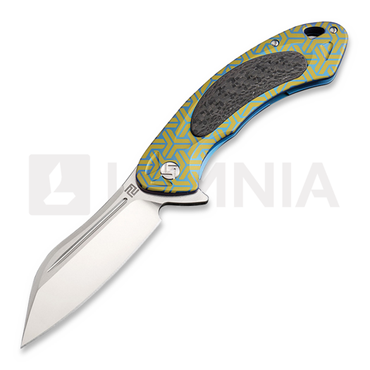 Saliekams nazis Artisan Cutlery Eterno Framelock CPM S35VN, gold/blue