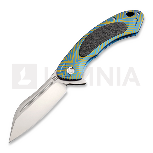 Saliekams nazis Artisan Cutlery Immortal Framelock CPM S35VN, blue/gold
