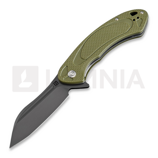 Artisan Cutlery Immortal Linerlock D2 folding knife, Green Textured