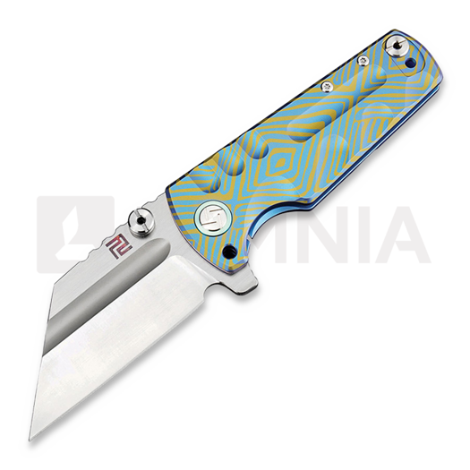 Navaja Artisan Cutlery Proponent Framelock CPM S35VN, blue/gold