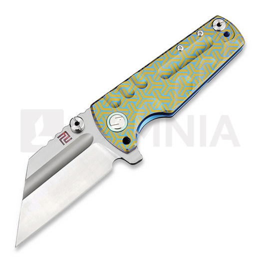 Artisan Cutlery Proponent Framelock CPM S35VN 折り畳みナイフ, gold/blue