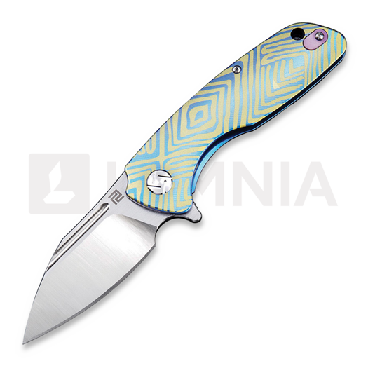 Skladací nôž Artisan Cutlery Wren Framelock CPM S35VN, blue/gold