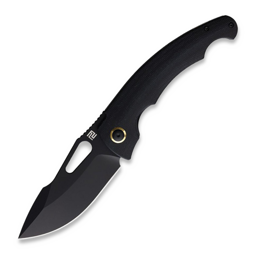 Artisan Cutlery Xcellerator 접이식 나이프, Black PVD, Black Micarta