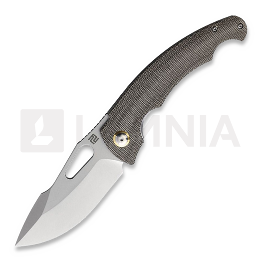 Artisan Cutlery Xcellerator 折り畳みナイフ, Stonewashed, OD Green Micarta