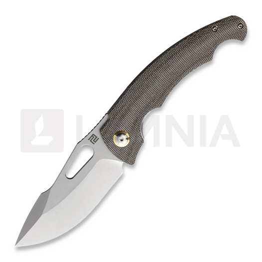 Artisan Cutlery Xcellerator vouwmes, Stonewashed, OD Green Micarta