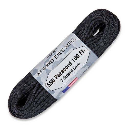 Atwood Paracord 550, Black 30,5m