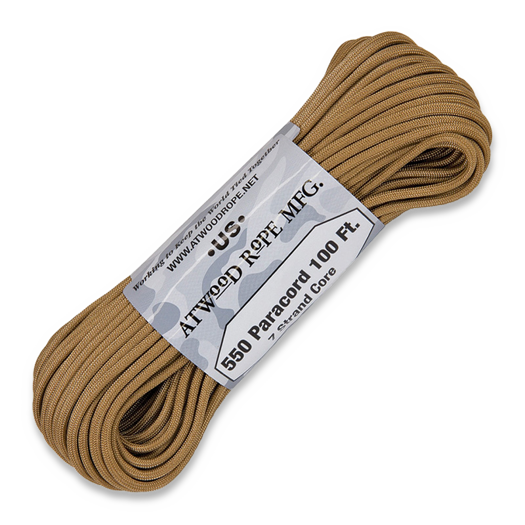 Atwood Paracord 550, Tan 30,5m