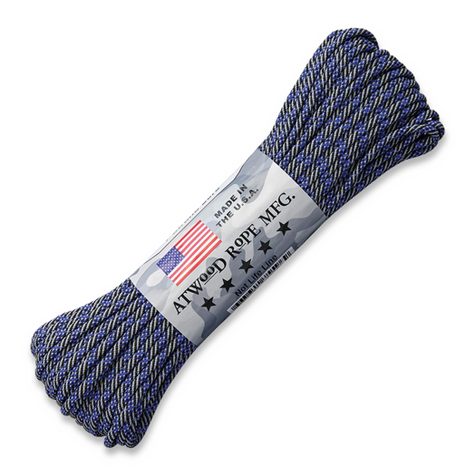 Atwood Paracord 550, Thin Blue Line 30,5m