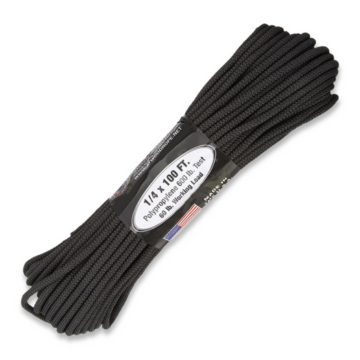 Atwood Utility Rope 600 1/4 (6,4mm), Black 30,5m