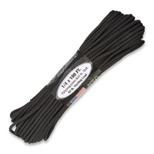 Atwood Utility Rope 600 1/4 (6,4mm), Black 30,5m
