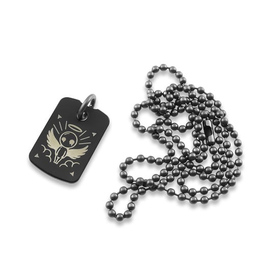 Audacious Concept Dog Tag Pendant - Titanium PVD - Angel (One Side)