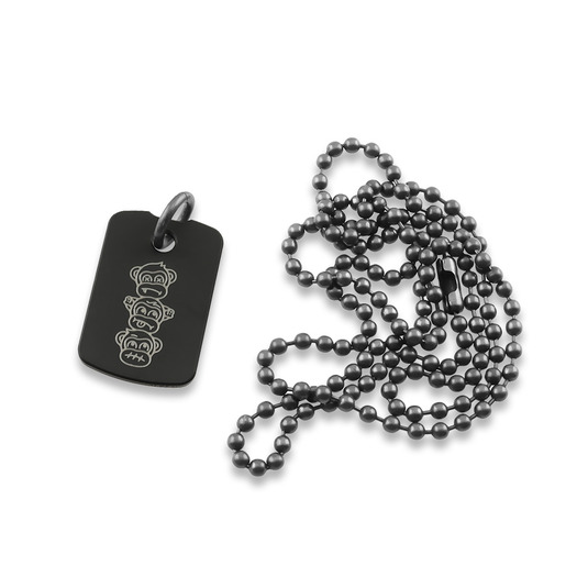 Audacious Concept Dog Tag Pendant - Titanium PVD - Monkeys