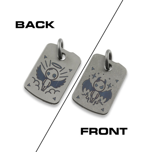 Audacious Concept Dog Tag Pendant - Titanium S/W - Angel & Demon (Two Sides)