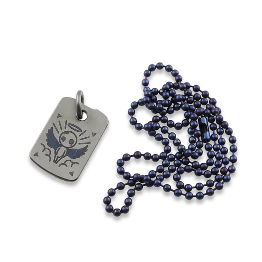 Audacious Concept Dog Tag Pendant - Titanium S/W - Angel (One Side)
