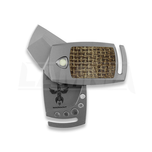 Audacious Concept IMP - Magnacut - Titanium + Brown Burlap Micarta k&auml;&auml;nt&ouml;veitsi