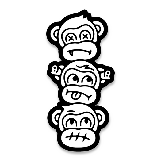 Audacious Concept Sticker - Wise Monkeys